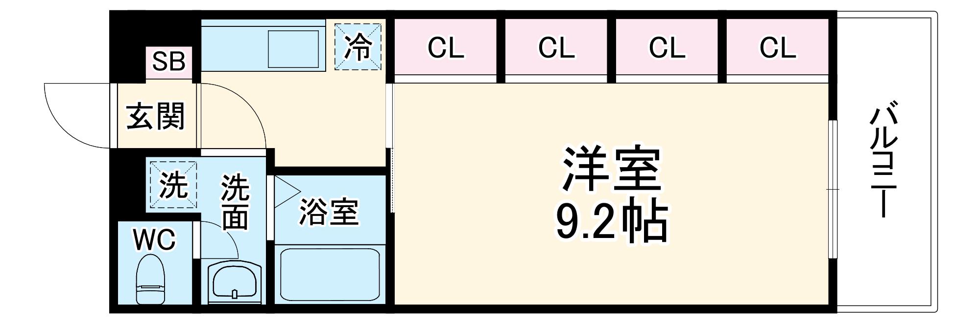 グランエクラ池田住吉(1K/1階)の間取り写真