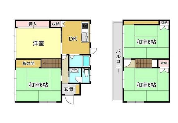 京成電鉄千原線 大森台駅 徒歩26分 2階建 築58年(4DK)の間取り写真