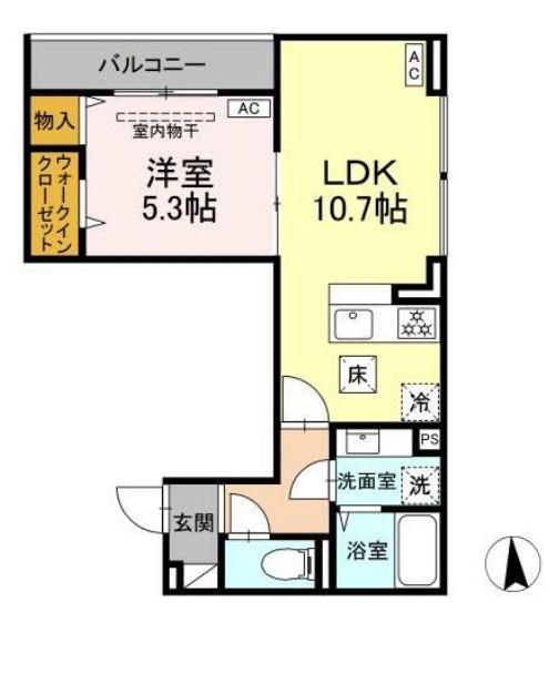 DBLESS横濱岸根公園Ⅰ(1LDK/1階)の間取り写真