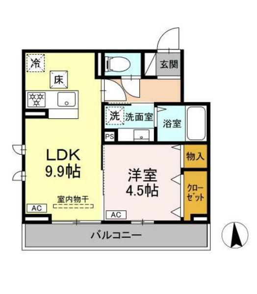 DBLESS横濱岸根公園Ⅰ(1LDK/2階)の間取り写真