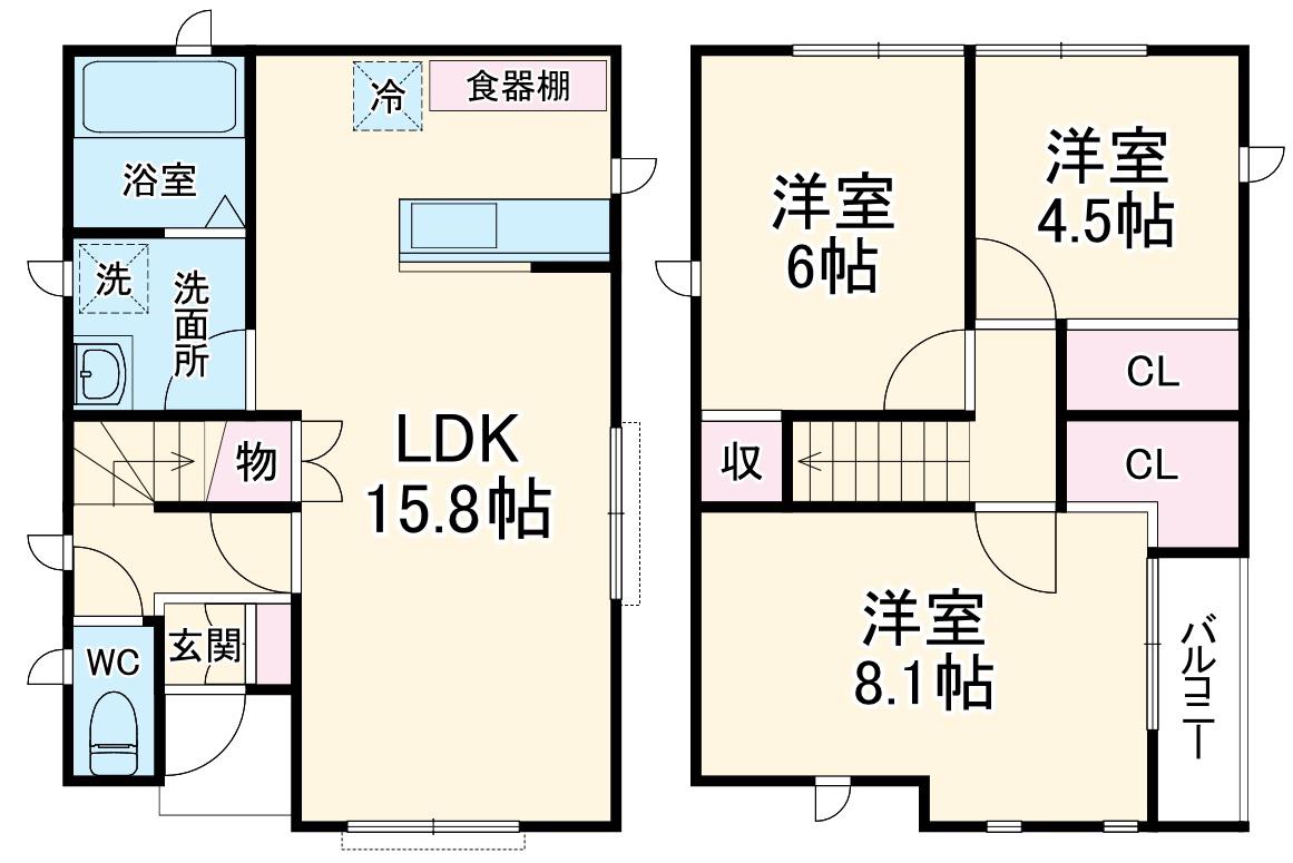 東北本線 白岡駅 徒歩10分 2階建 築3年(3LDK)の間取り写真