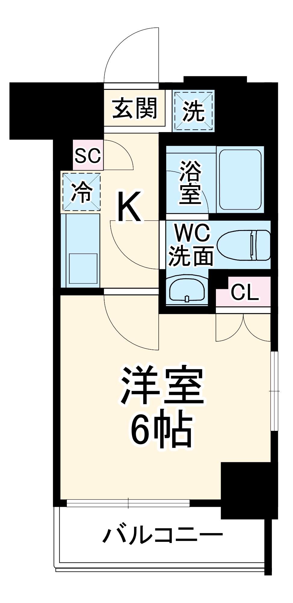 コンシェリア横濱関内(1K/5階)の間取り写真