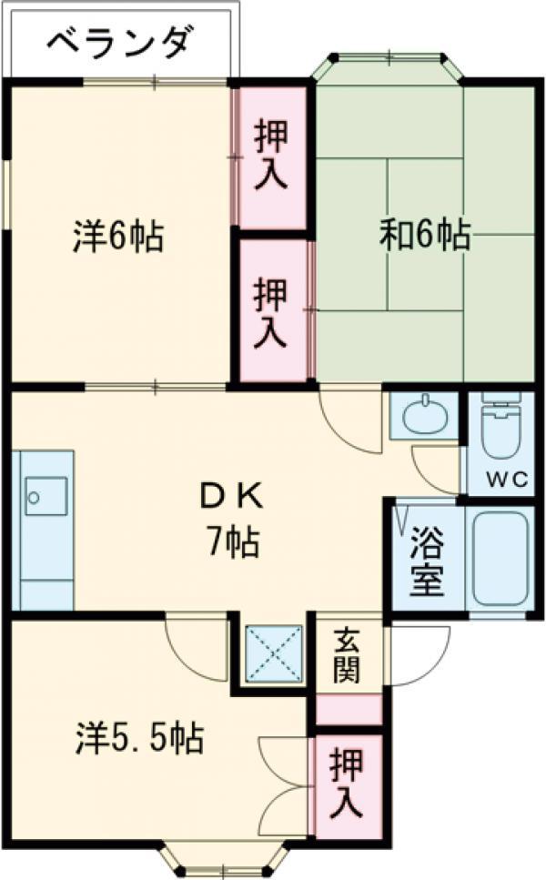 タウンアイリスC(3LDK/2階)の間取り写真