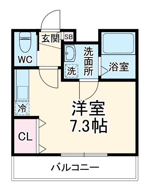 ヒロコーポ(1K/1階)の間取り写真