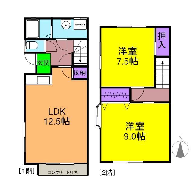 ルクレール(2LDK)の間取り写真