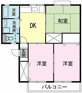 メゾン来光C棟(3DK/1階)の間取り写真