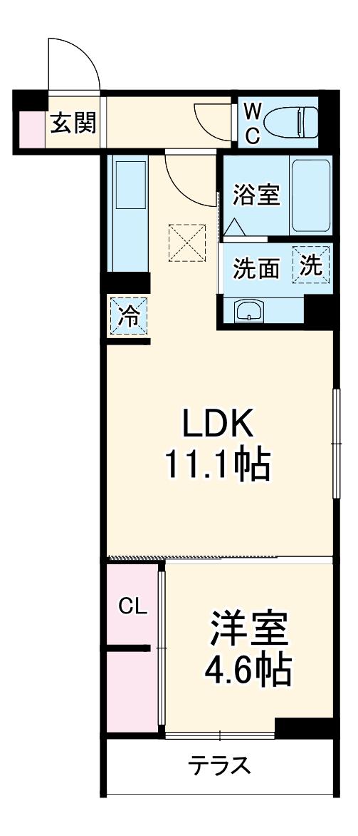 D-ROOM中央Ⅰ(1LDK/1階)の間取り写真