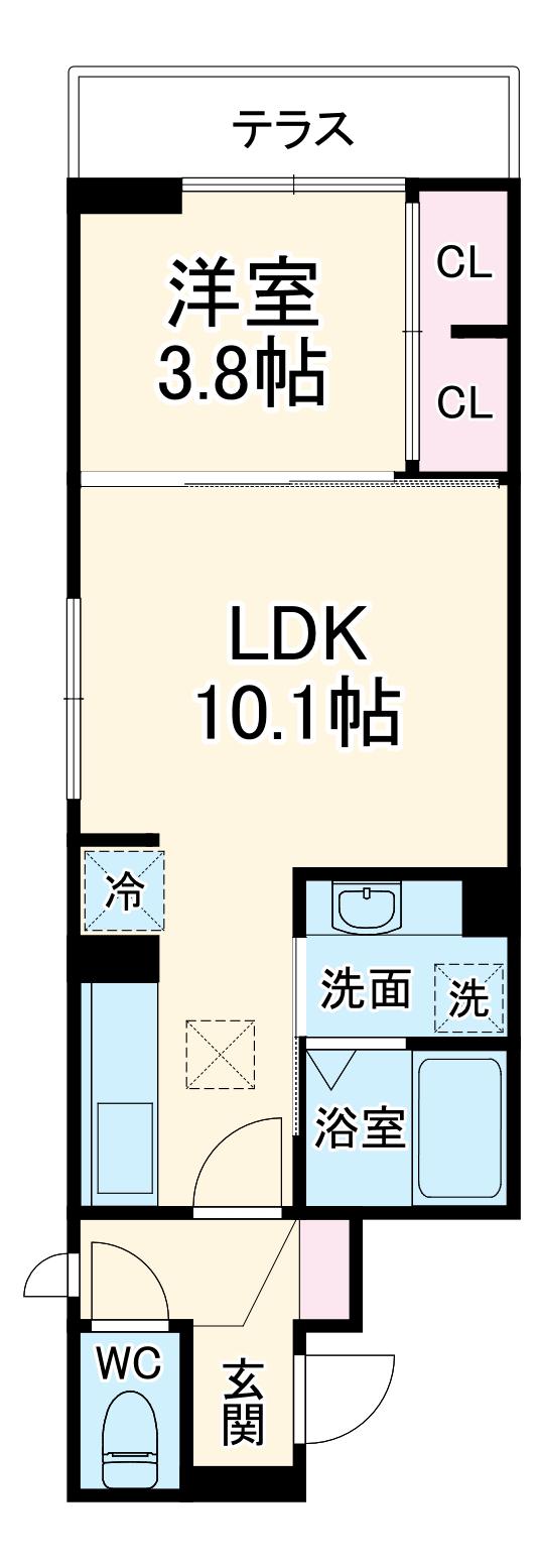 D-ROOM中央Ⅰ(1LDK/1階)の間取り写真