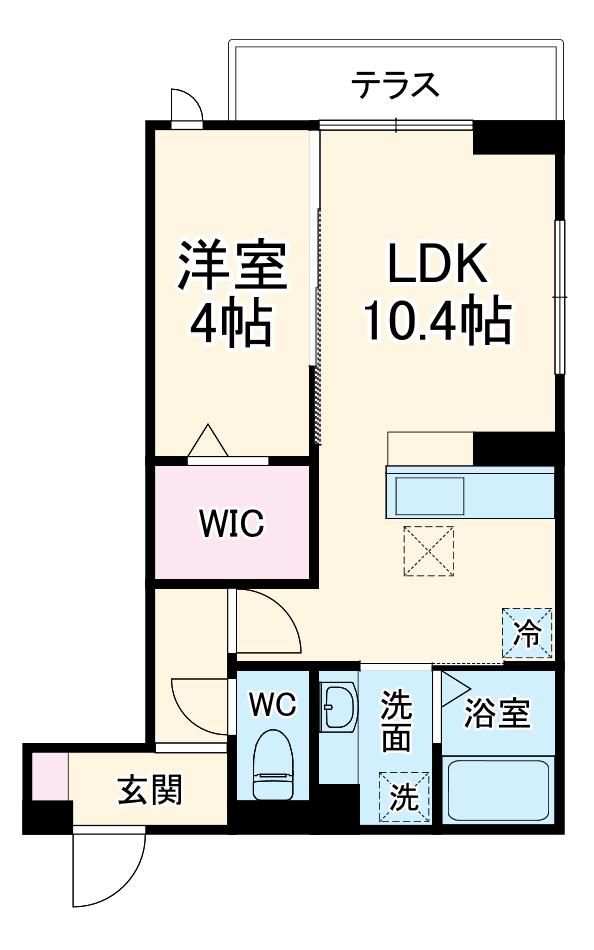 D-ROOM中央Ⅰ(1LDK/1階)の間取り写真