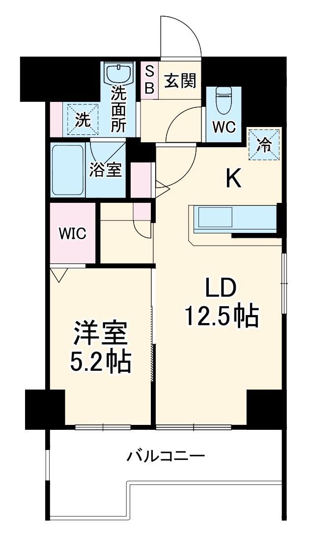 グランエスポワール(1LDK/9階)の間取り写真