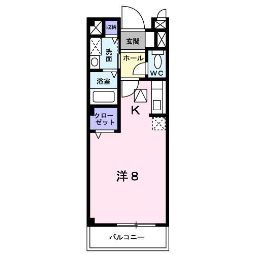ルナーヒルズ(ワンルーム/1階)の間取り写真