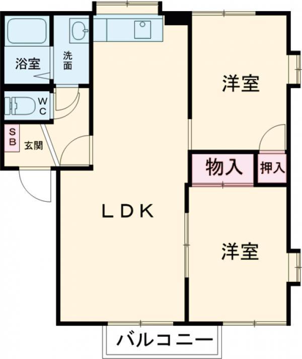ニューグリーンハウス(2LDK/1階)の間取り写真