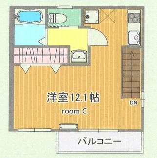 PARTENZA新検見川(1K/1階)の間取り写真