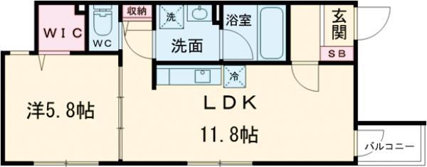 CASA PIAZZA東長崎Ⅱ(1LDK/3階)の間取り写真