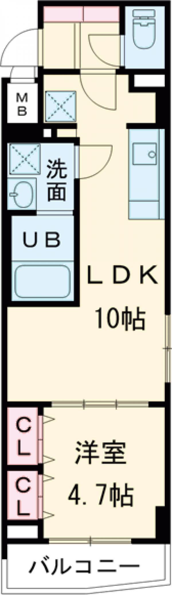 S-RESIDENCE目黒大岡山BRESA(1LDK/4階)の間取り写真