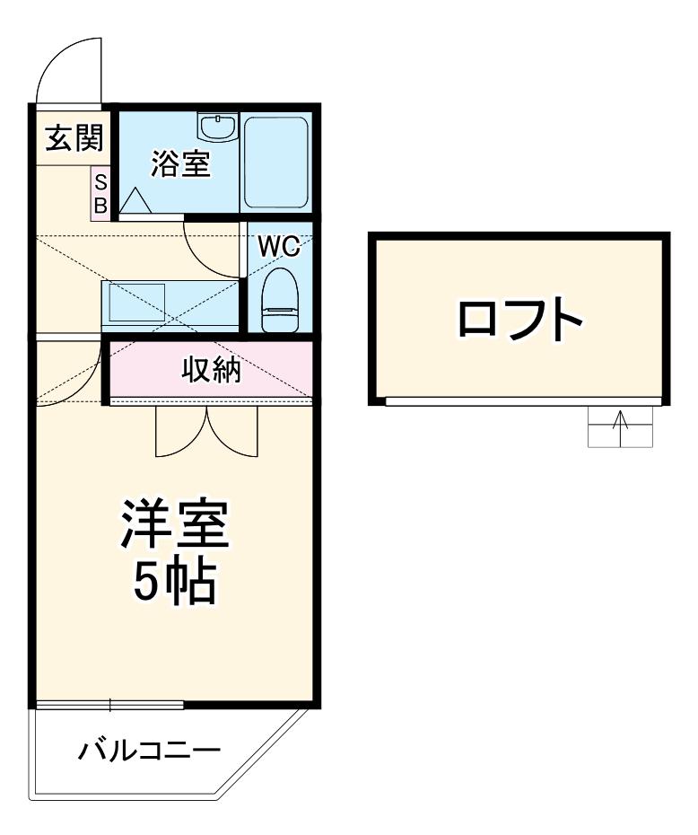 BCASA一ノ割ⅢRE-BORN(1K/1階)の間取り写真