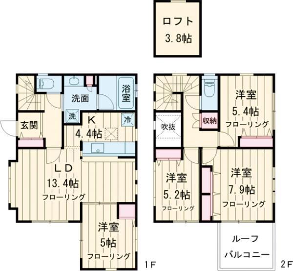 西武鉄道新宿線 田無駅 徒歩16分 2階建 築23年(4LDK)の間取り写真