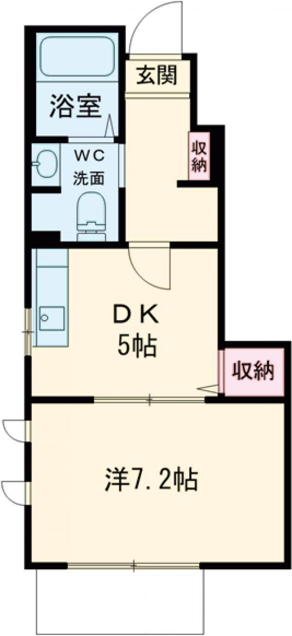 T-HOUSE TAKANAWA(1DK/1階)の間取り写真