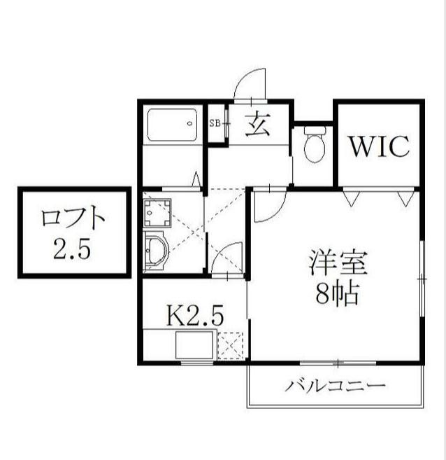 サンティールKUNO(1K/2階)の間取り写真
