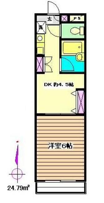 TATS松原(1DK/2階)の間取り写真