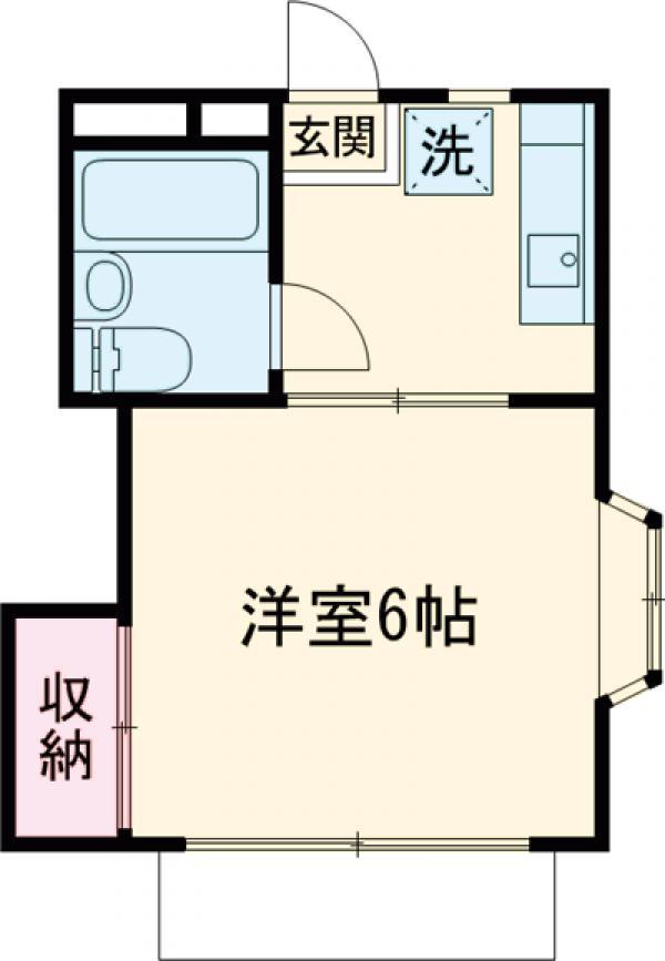 茜コーポⅡ(1K/1階)の間取り写真