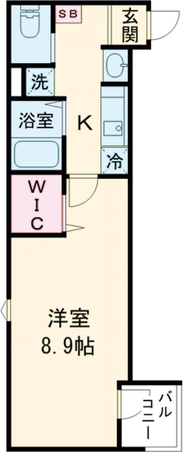 TS CUORE六町Ⅱ(1K/2階)の間取り写真