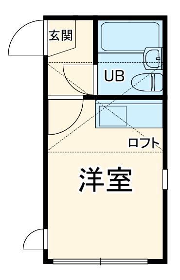 アップルハウス相模台(1K/2階)の間取り写真