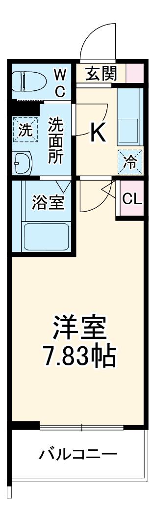 GRADUS桶川Ⅲ(1K/1階)の間取り写真