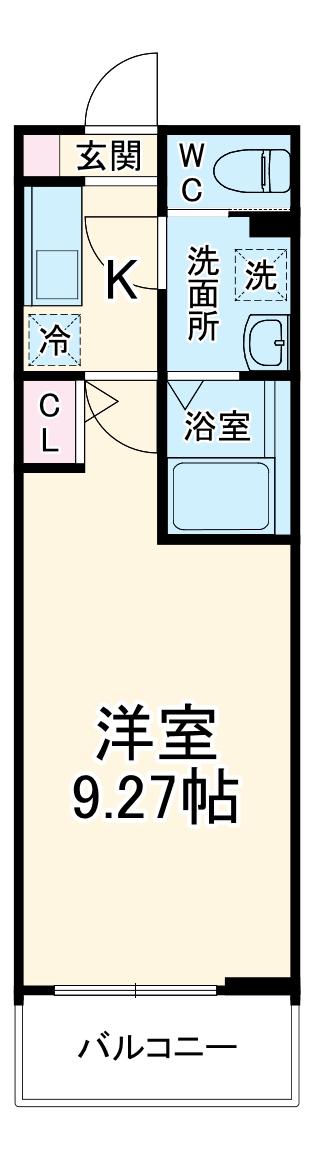 GRADUS桶川Ⅲ(1K/1階)の間取り写真