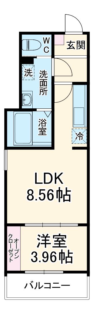 GRADUS桶川Ⅲ(1LDK/3階)の間取り写真