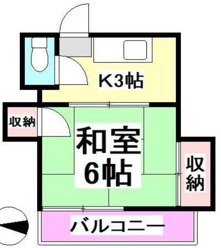サンライズ(1K/2階)の間取り写真