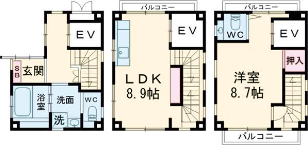 瑞江二丁目戸建(1LDK/1階)の間取り写真