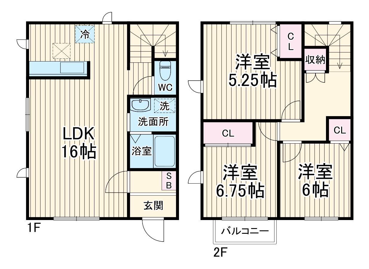 サニーサイド(2LDK)の間取り写真