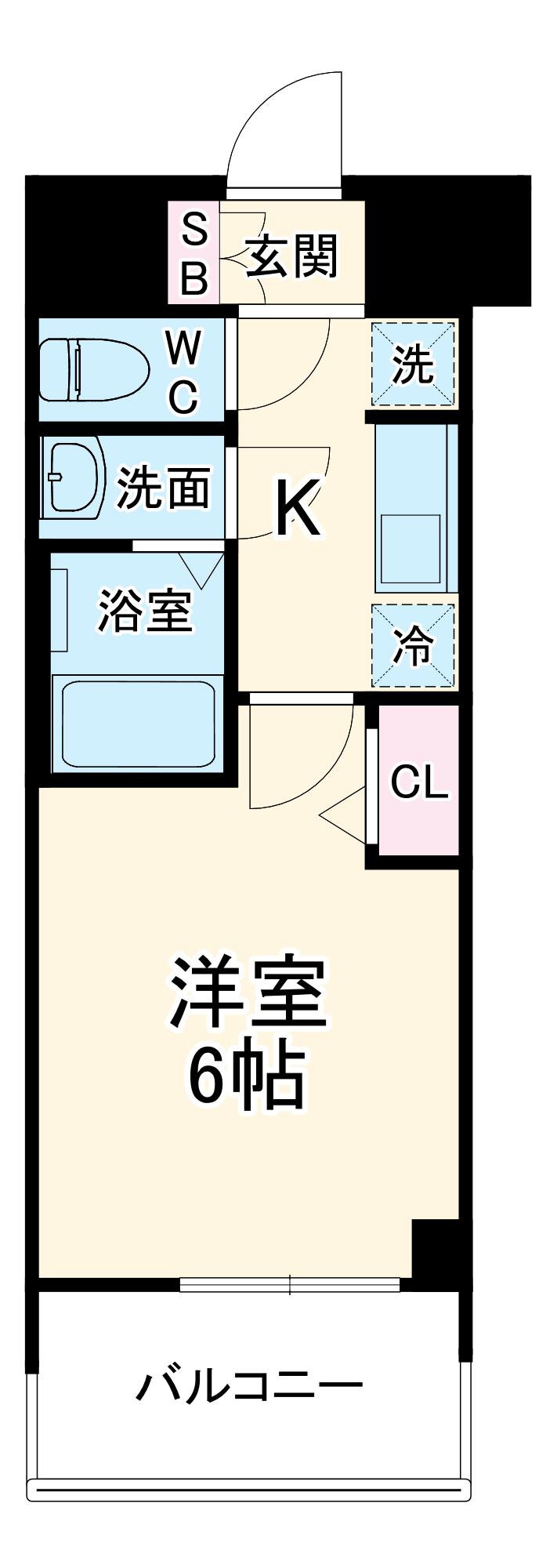 ディアレイシャス名古屋浄心Ⅱ(1K/6階)の間取り写真