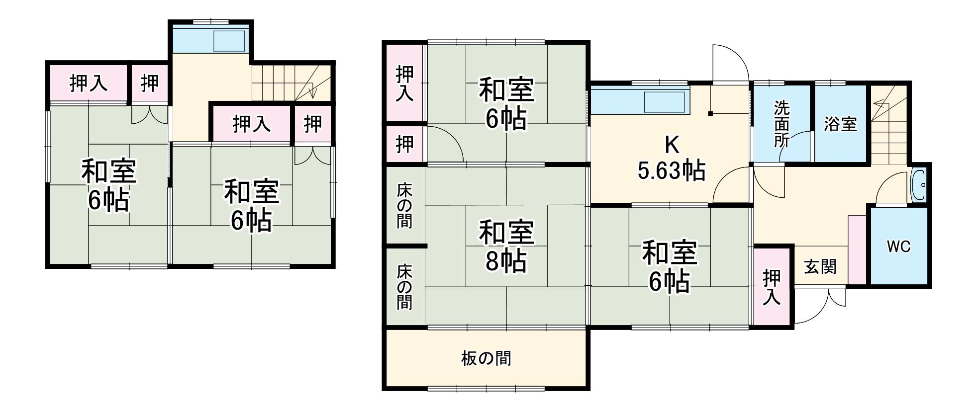 小田急電鉄小田原線 秦野駅 徒歩19分 2階建 築55年(5DK)の間取り写真