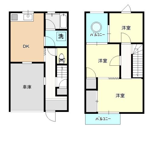 田町第一テラス(3DK)の間取り写真