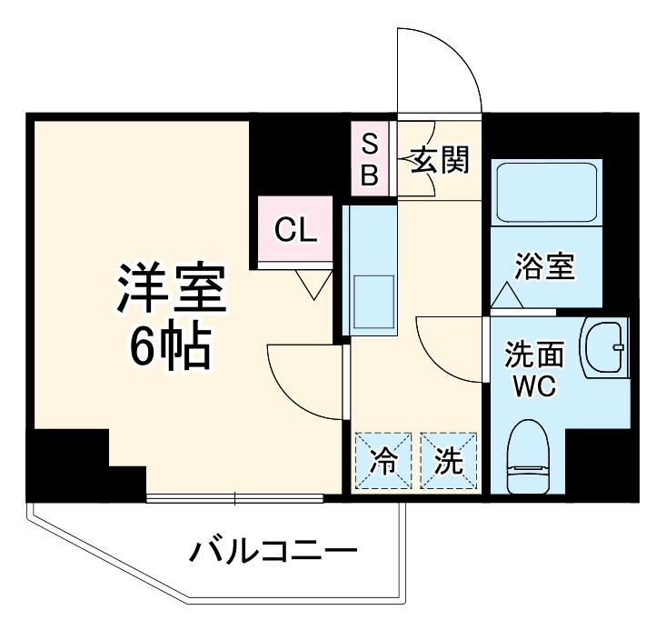 エストゥルース横浜吉野町(1K/7階)の間取り写真
