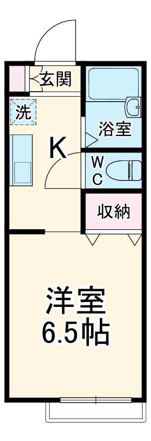 ルネッサンス向ヶ丘(1K/2階)の間取り写真