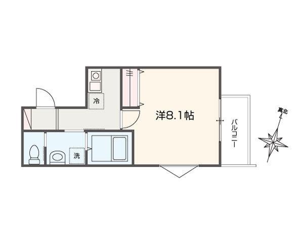 MELLAS西川口Ⅳ(1K/3階)の間取り写真