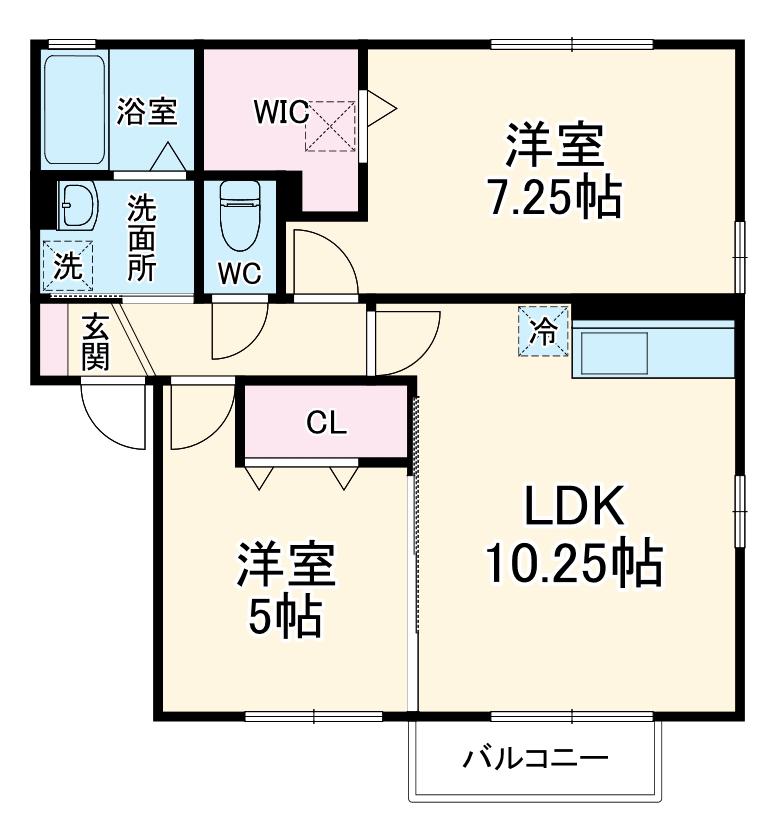 ルミエール(2LDK/2階)の間取り写真