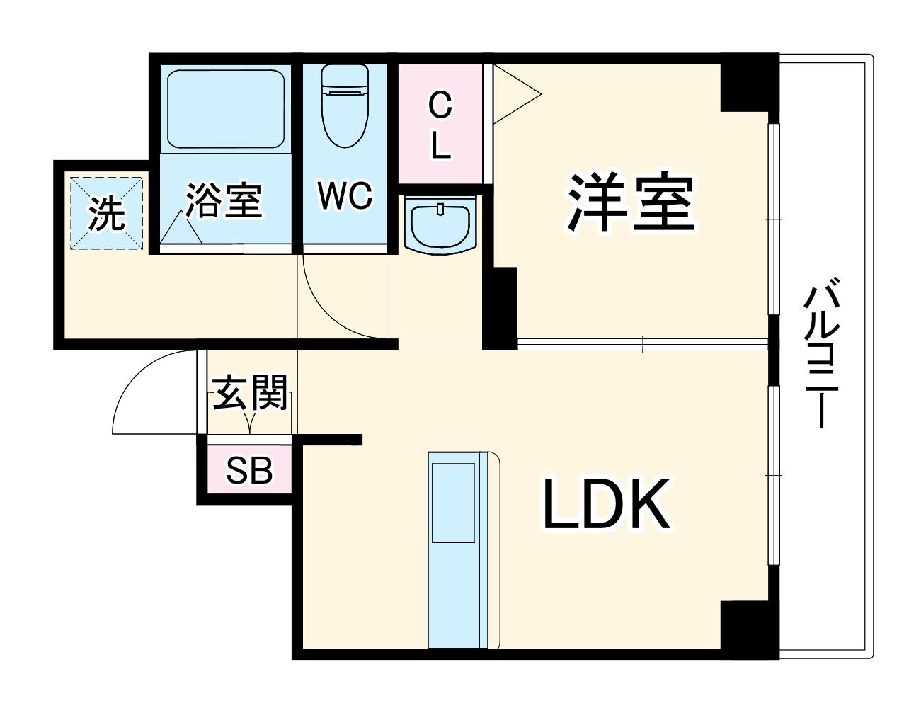 ハイツ中路(1LDK/2階)の間取り写真