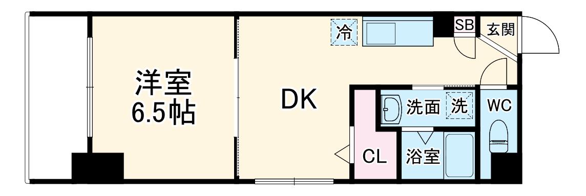 LEAVELL GRANDE 横浜中川(1DK/6階)の間取り写真
