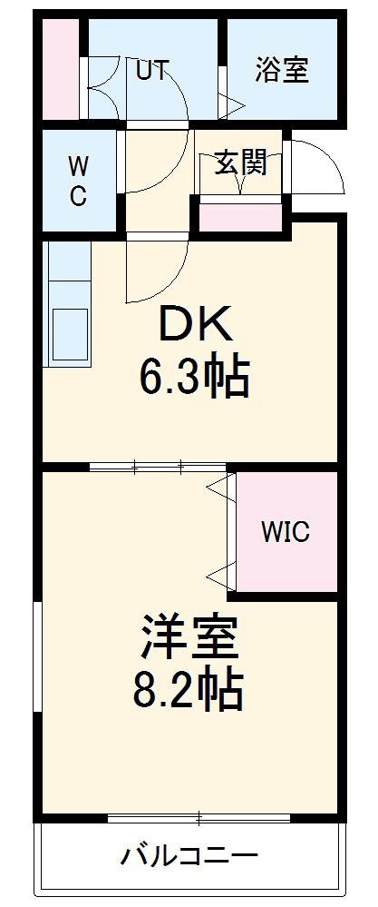 LA VERITE ノムラⅠ(1DK/3階)の間取り写真