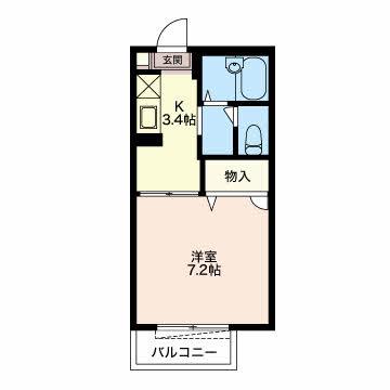 ベルジュ(1K/2階)の間取り写真