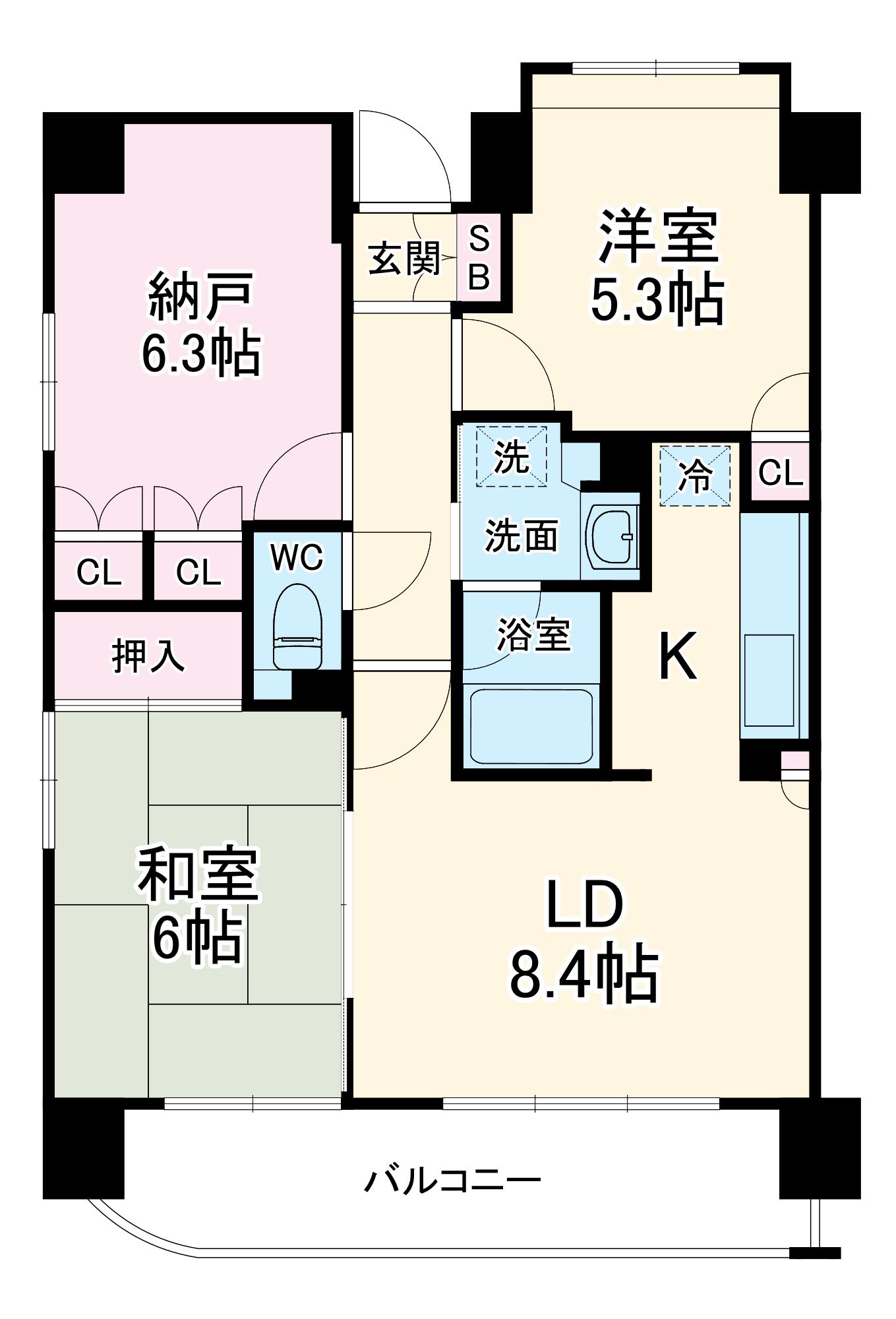 ラヴィータ谷塚駅前Ⅱ(2SLDK/3階)の間取り写真