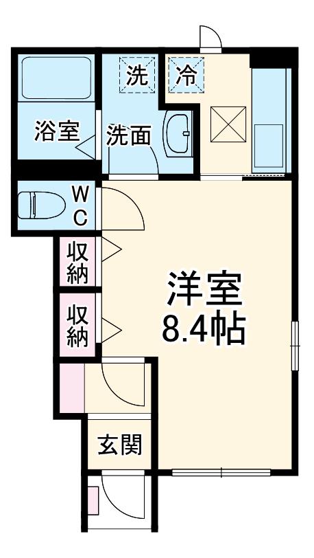 ルナーヴィラージュⅡ(1K/1階)の間取り写真