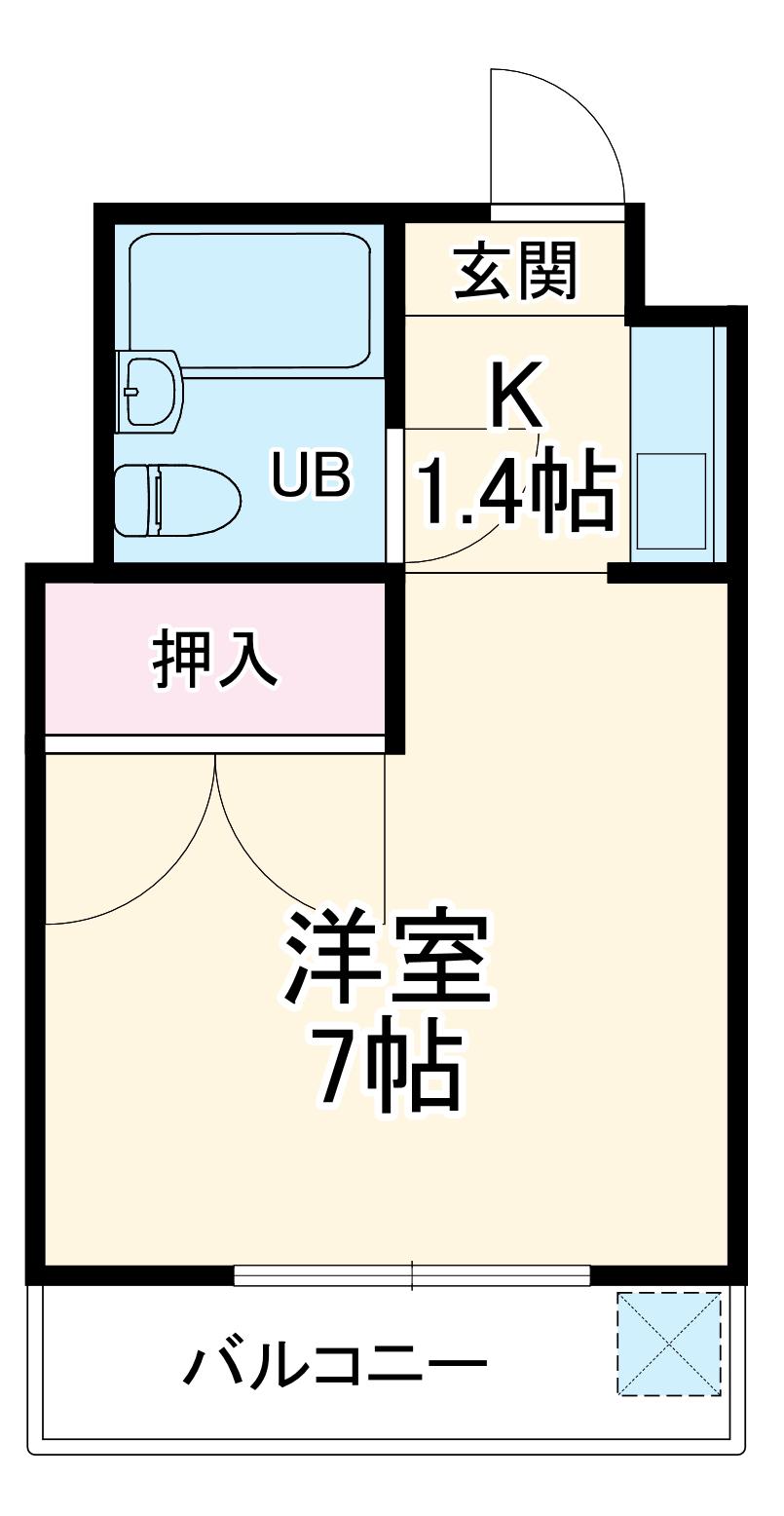 メゾン蘭(ワンルーム/3階)の間取り写真