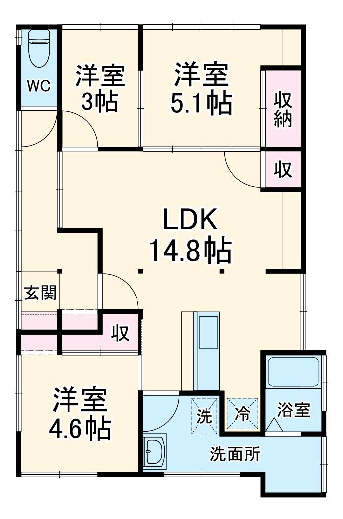 京浜急行電鉄本線 追浜駅 徒歩18分 1階建 築49年(3LDK)の間取り写真