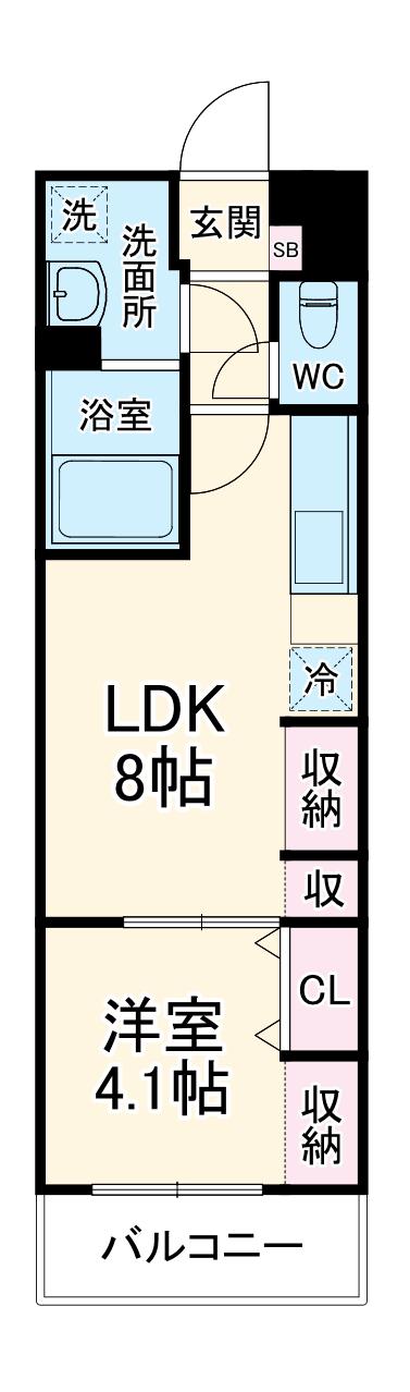 リブリ・アウル(1LDK/1階)の間取り写真