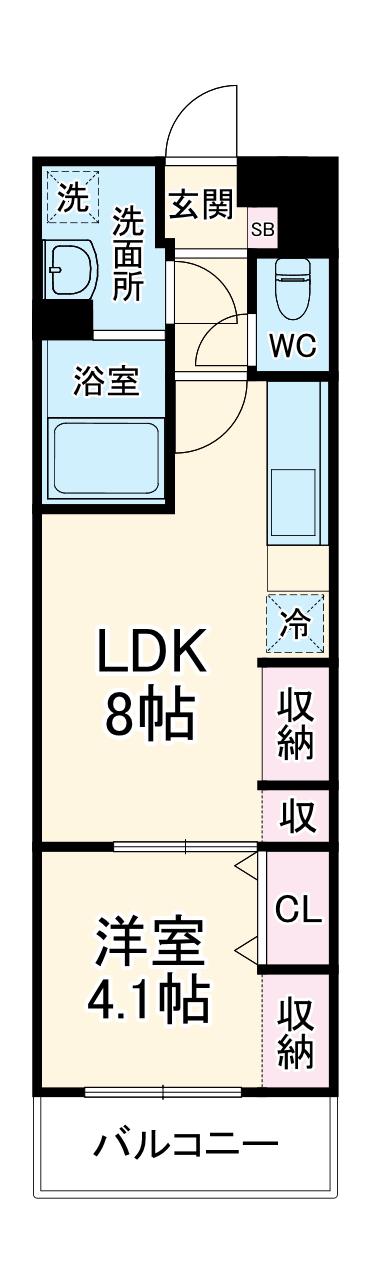 リブリ・アウル(1LDK/3階)の間取り写真
